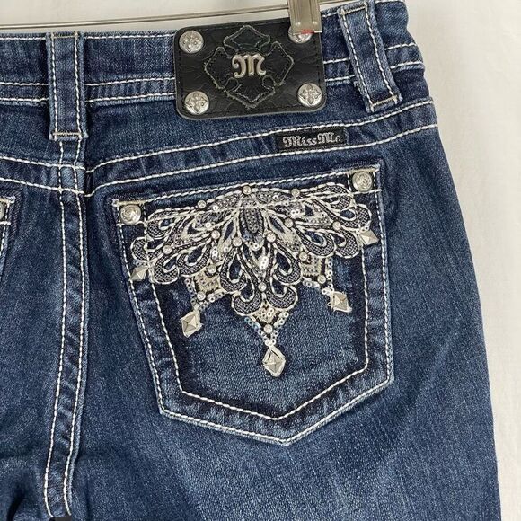 Miss Me NWOT Embellished Signature Boot Denim Jeans - Women’s 28 - Picture 6 of 9
